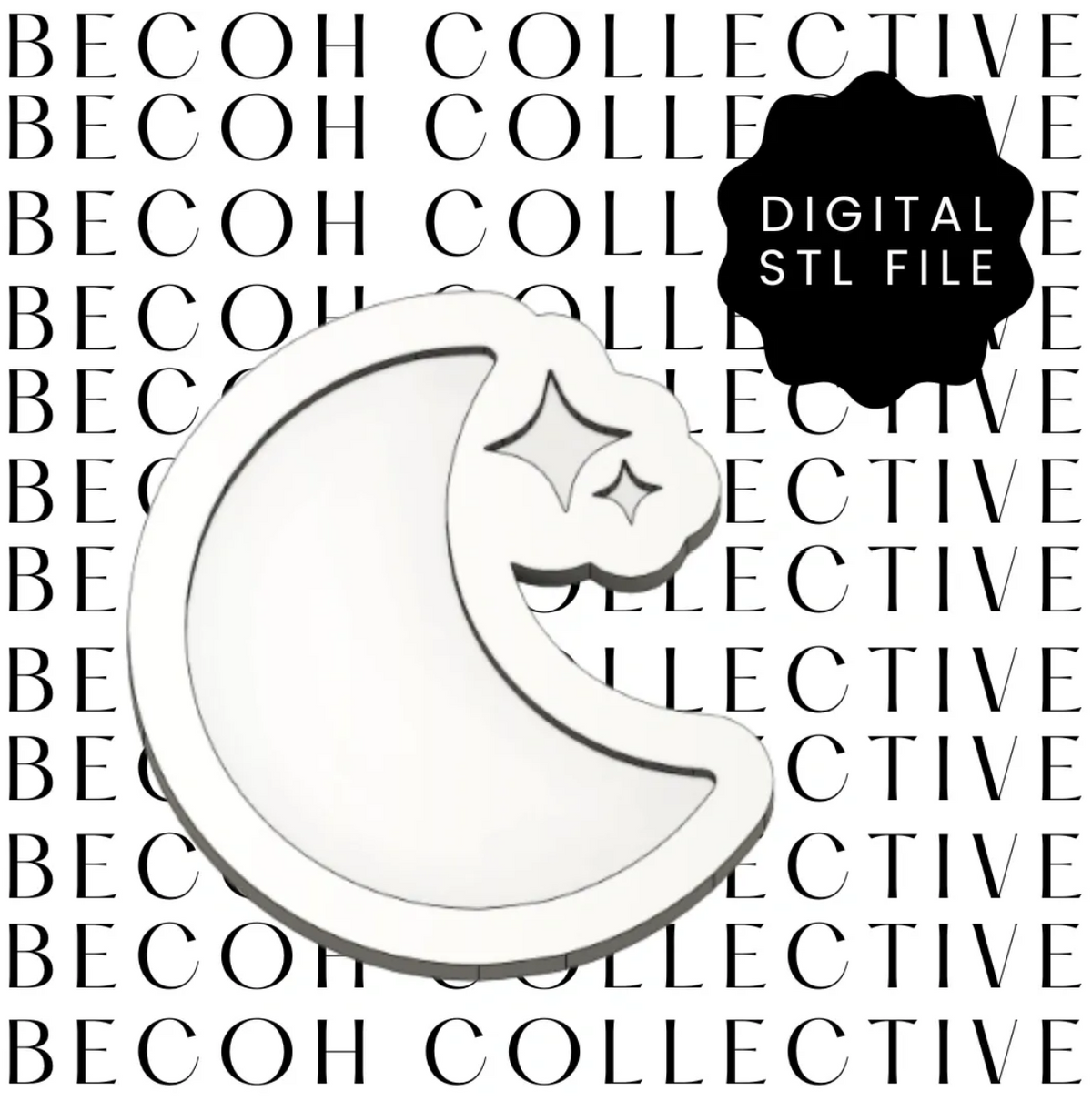 Moon with Sparkle Cookie Stamp & Cutter