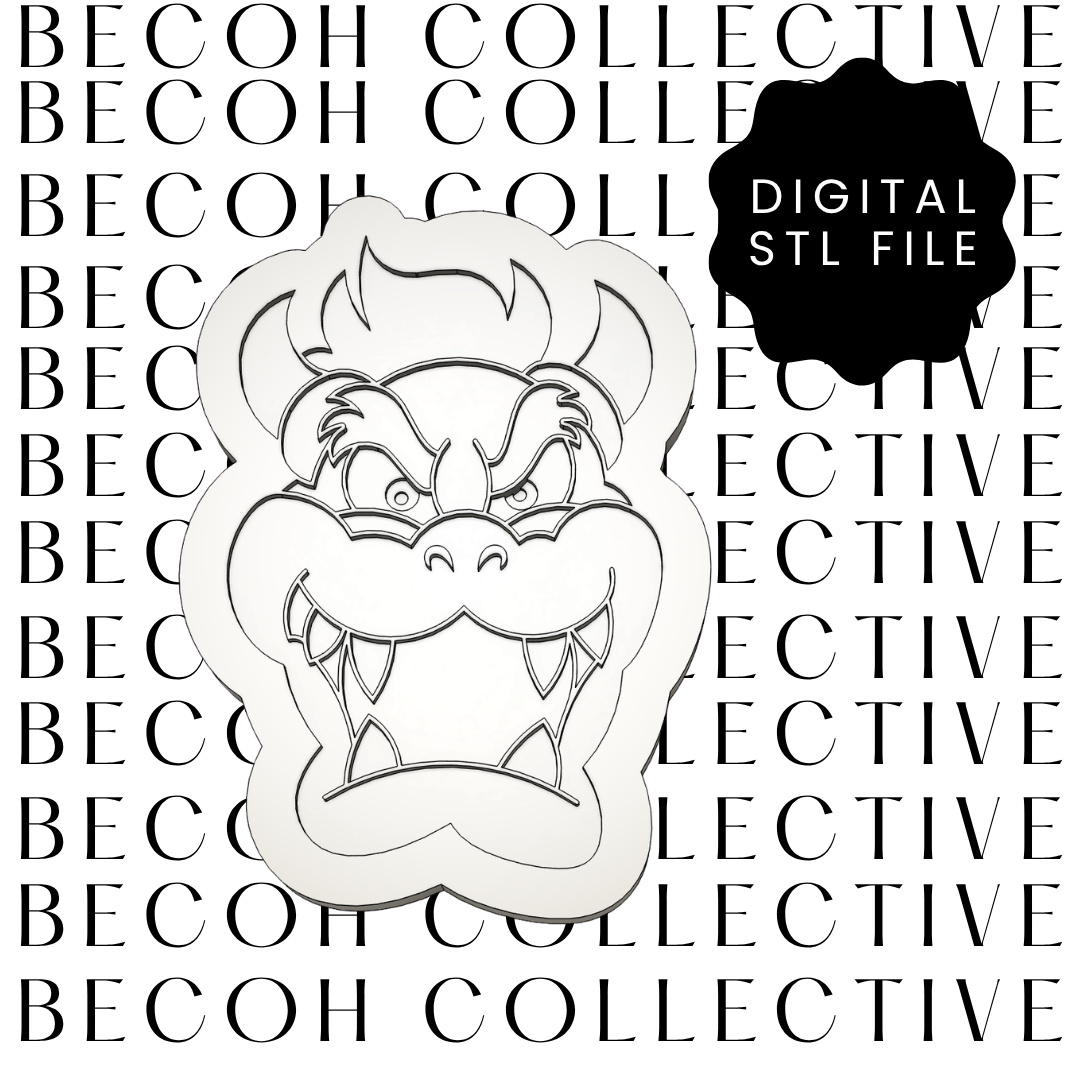 Bowser Face Cookie Stamp & Cutter