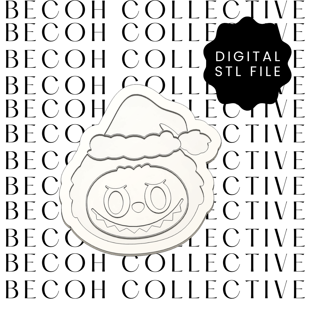 Labubu x Grinch Santa Cookie Stamp & Cutter