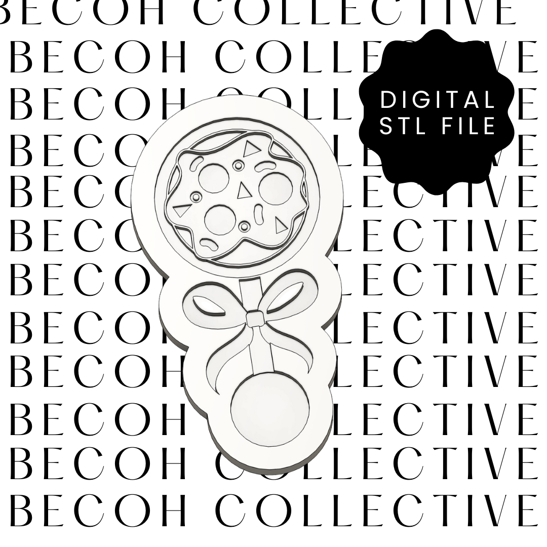 Baby Pizza Rattle Cookie Stamp and Cutter