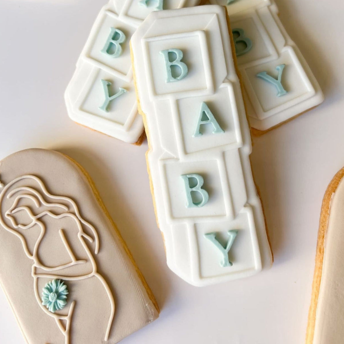 Pregnant Woman Cookie Stamp & Cutter
