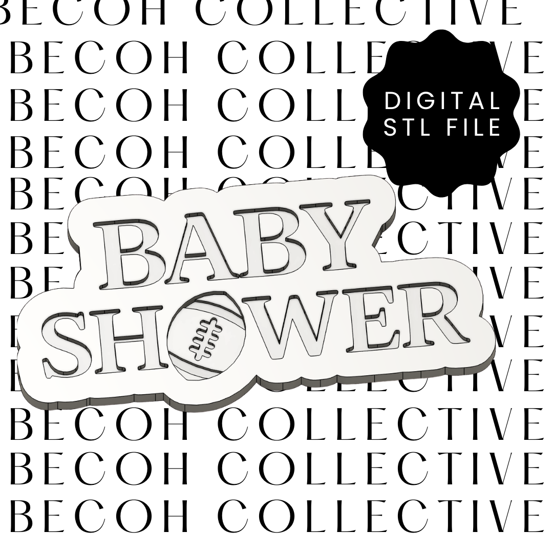 Football Baby Shower Cookie Stamp and Cutter