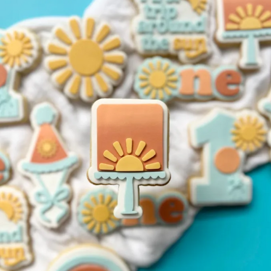 Sun Cake on Stand Cookie Stamp & Cutter
