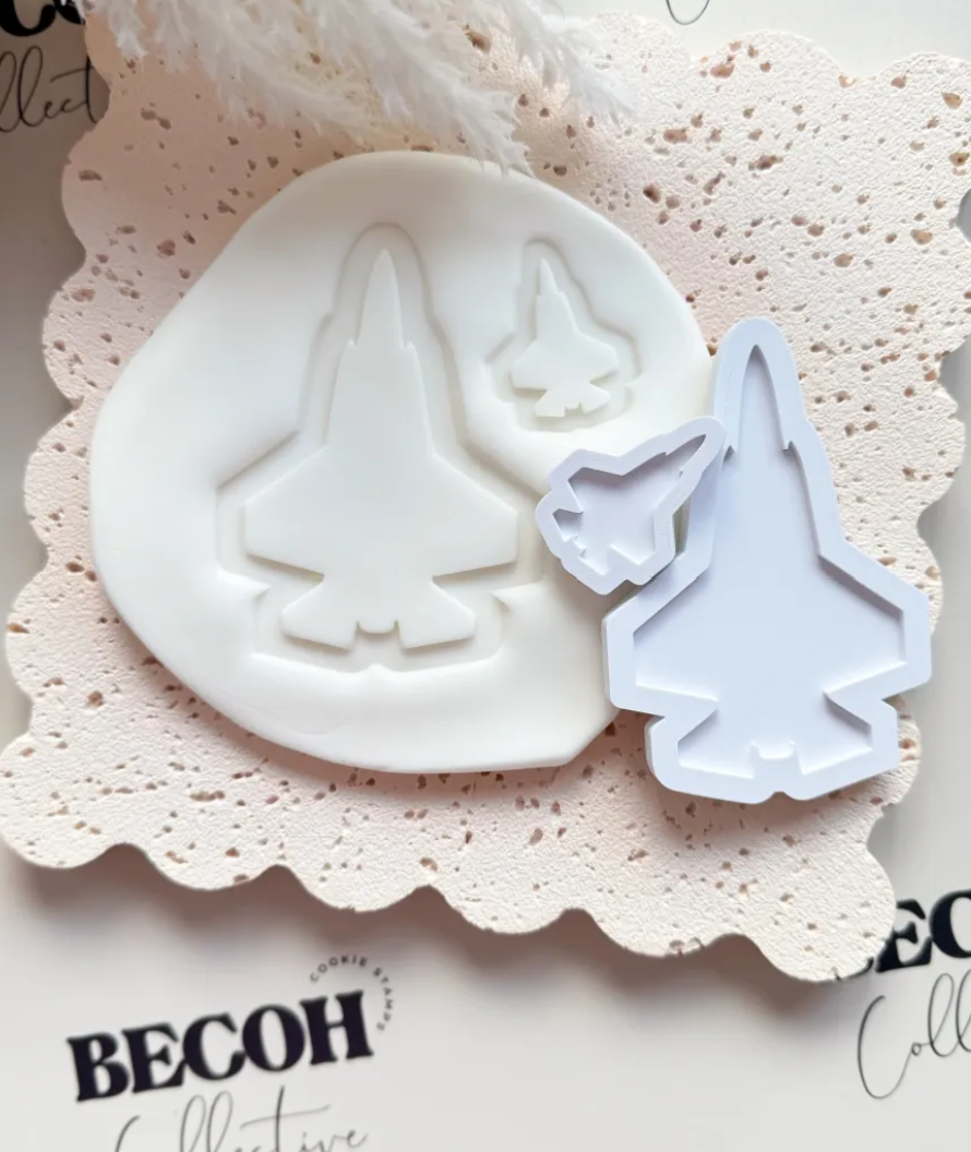 Mini Jet Cookie Stamp & Cutter