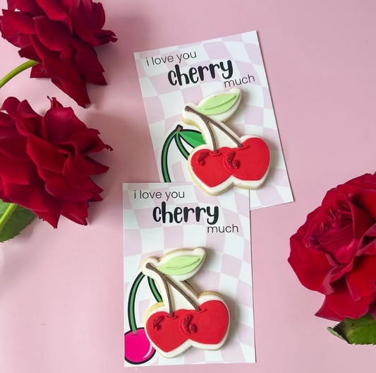 Cherry Hearts Cookie Stamp & Cutter