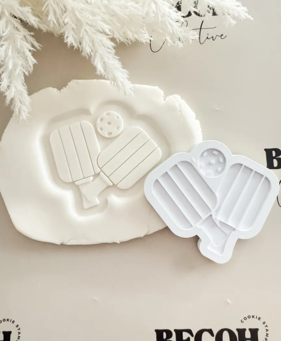 Pickle Ball Paddles Cookie Stamp and Cutter