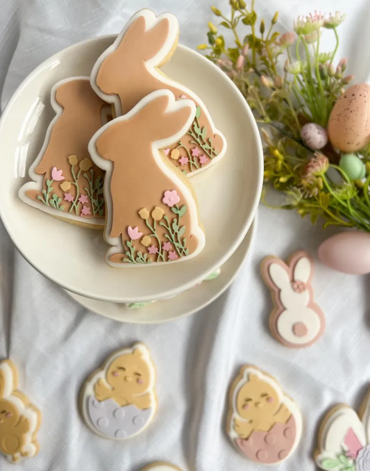 Floral Bunny Cookie Stamp & Cutter