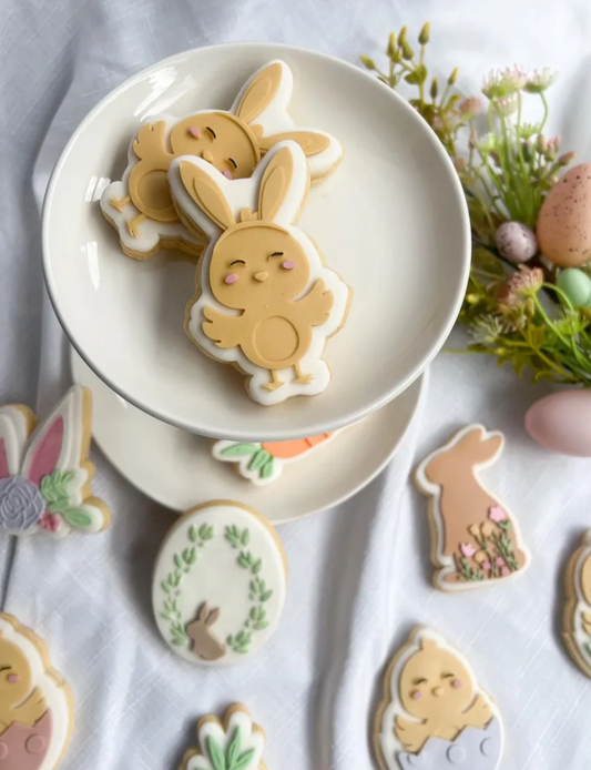 Chick with Bunny Ears Cookie Stamp & Cutter