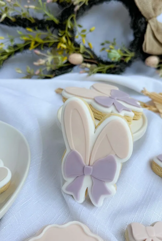 Bunny Ears with Bow Cookie Stamp & Cutter