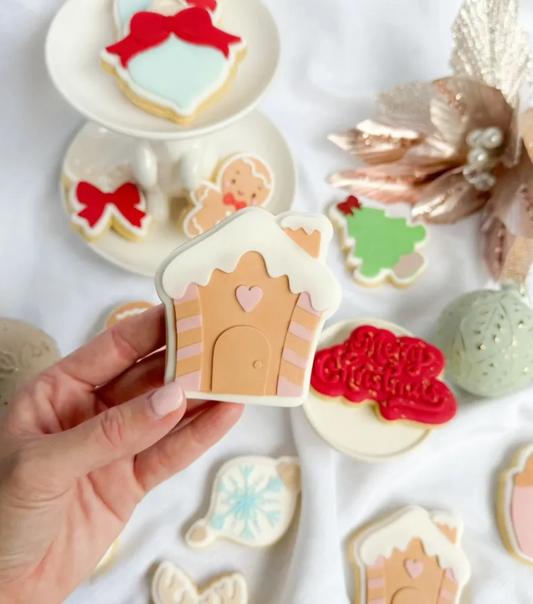 Simple Gingerbread House Cookie Stamp & Cutter
