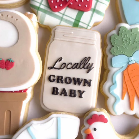 Locally Grown Baby Cookie Stamp & Cutter