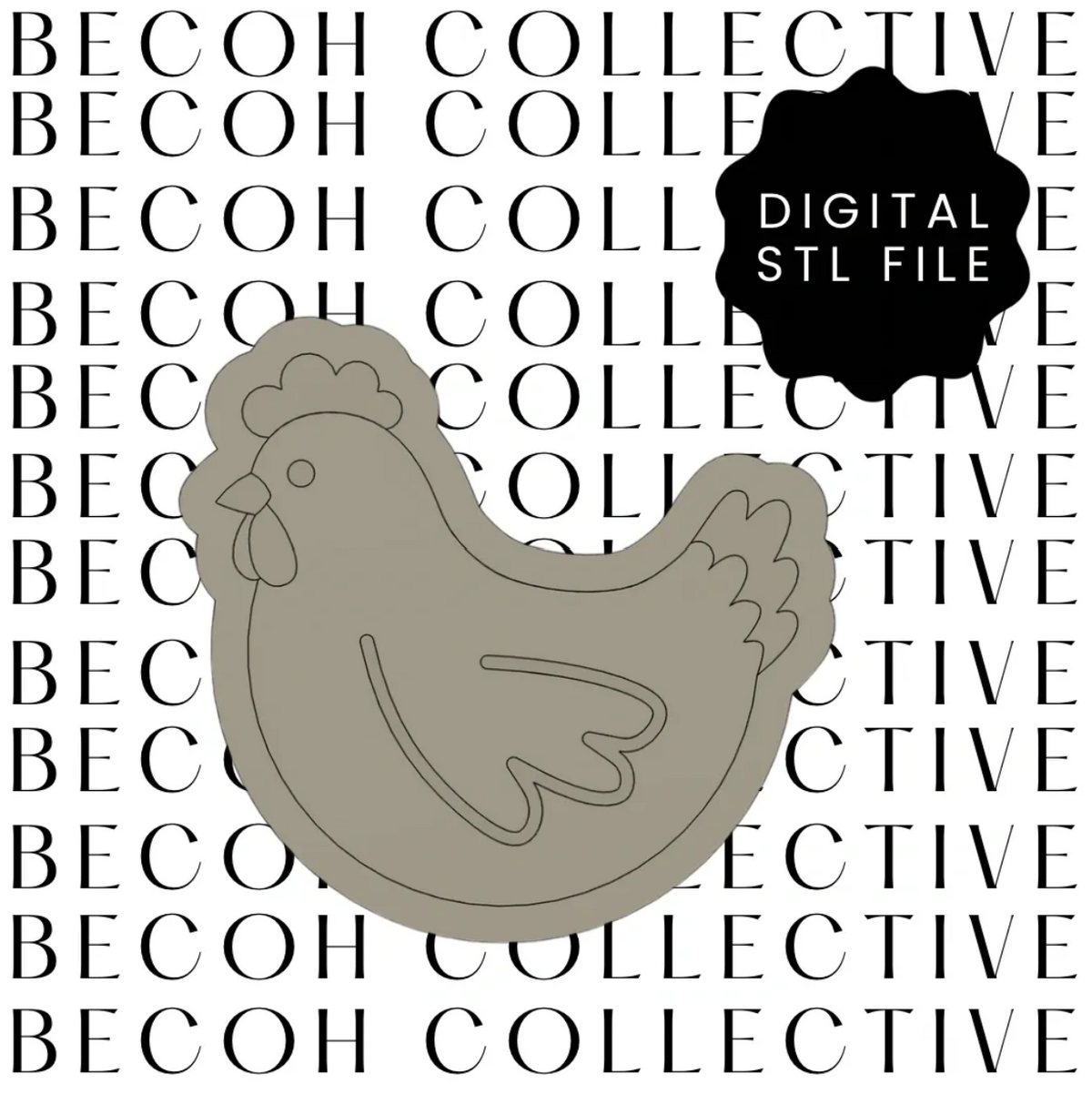 Chicken Cookie Stamp & Cutter