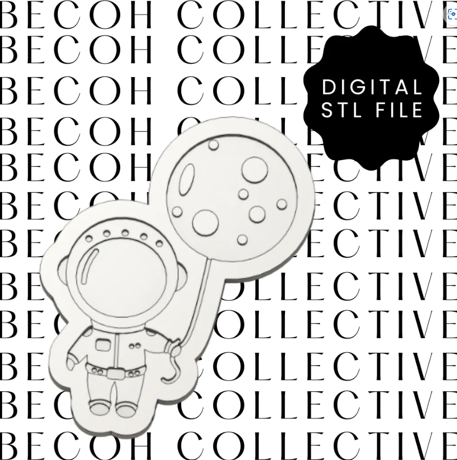Astronaut Holding Balloon Cookie Stamp & Cutter