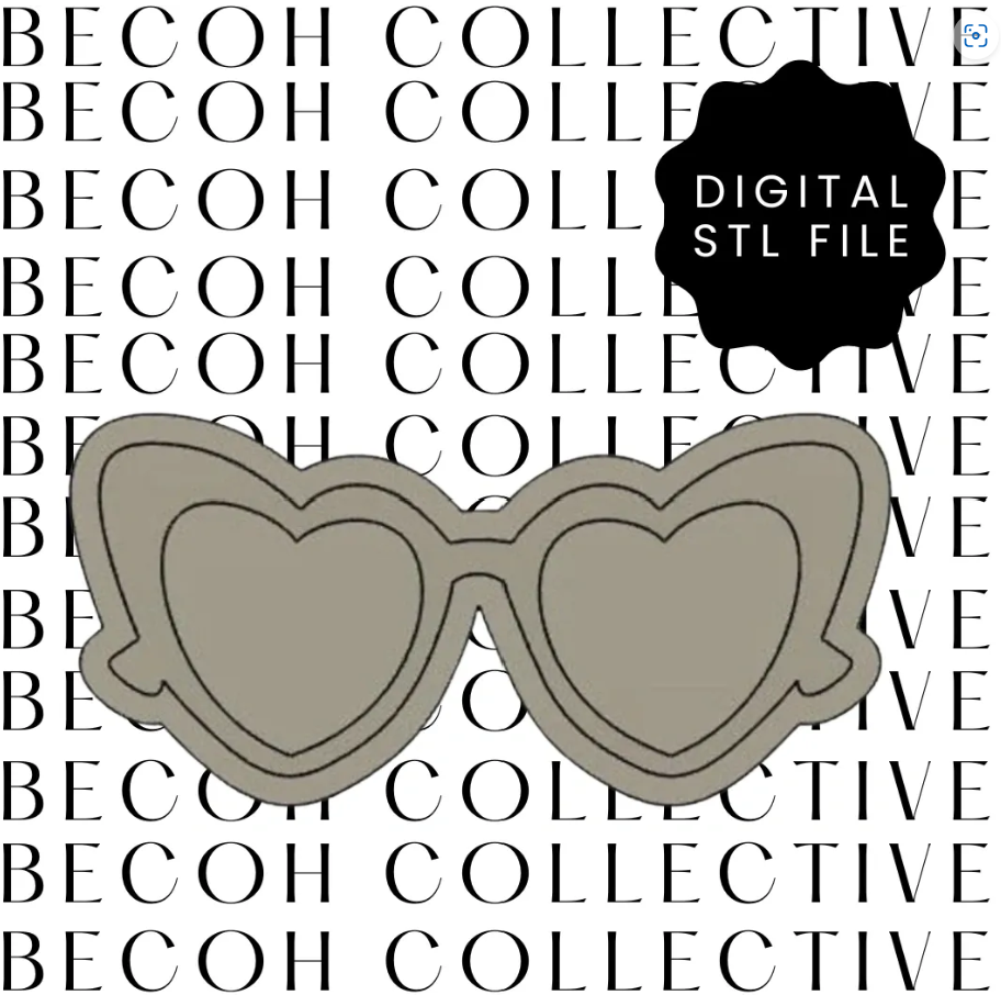 Heart Sunglasses Cookie Stamp & Cutter