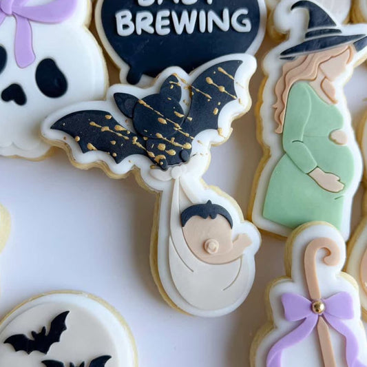Bat with Baby Cookie Stamp & Cutter