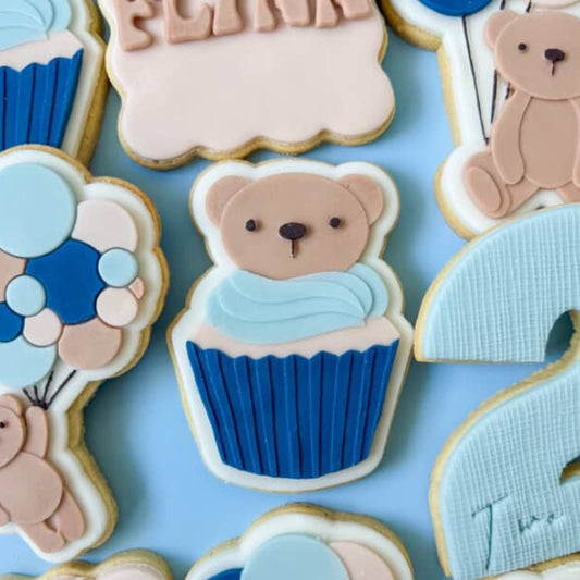 Teddy Bear Cupcake Cookie Stamp & Cutter
