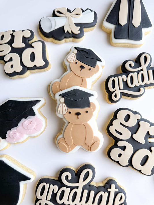 Graduate Bear Cookie Stamp & Cutter