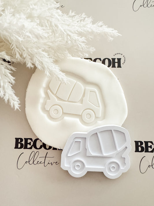 Cement Truck Cookie Stamp & Cutter