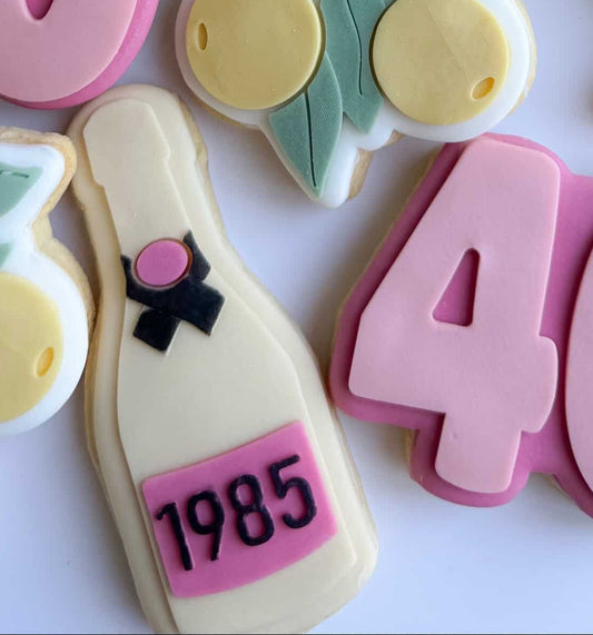 1985 Champagne Cookie Stamp & Cutter