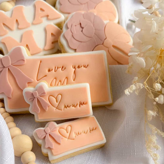 Mini Gift Tag with Bow Cookie Stamp & Cutter