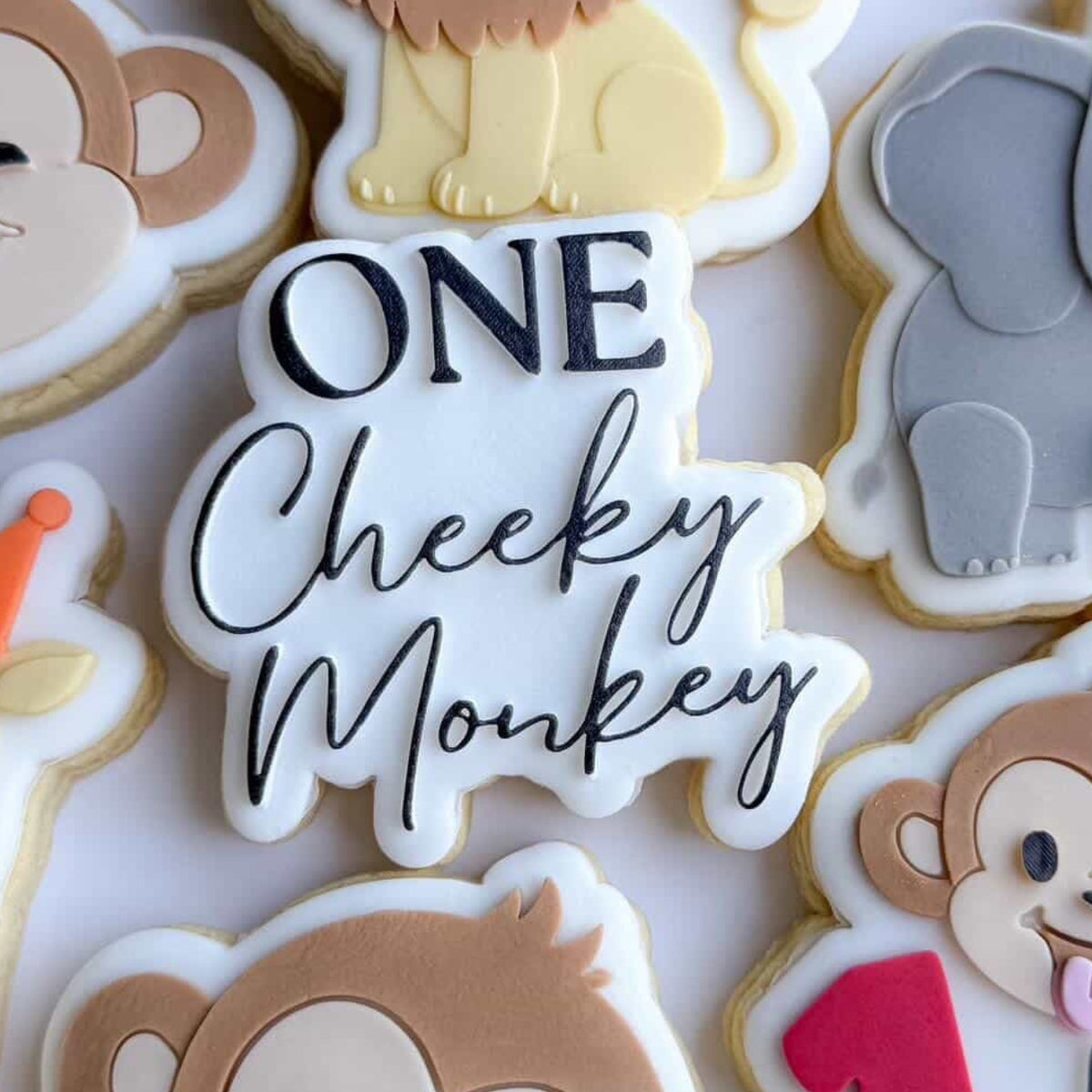 Cheeky Monkey Balloons Cookie Stamp & Cutter