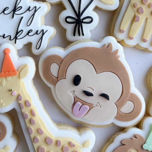 Cheeky Monkey Face Cookie Stamp & Cutter