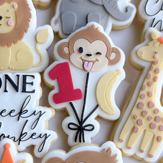 Cheeky Monkey Balloons Cookie Stamp & Cutter