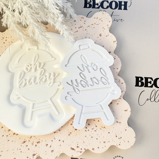Oh Baby BBQ Cookie Stamp & Cutter