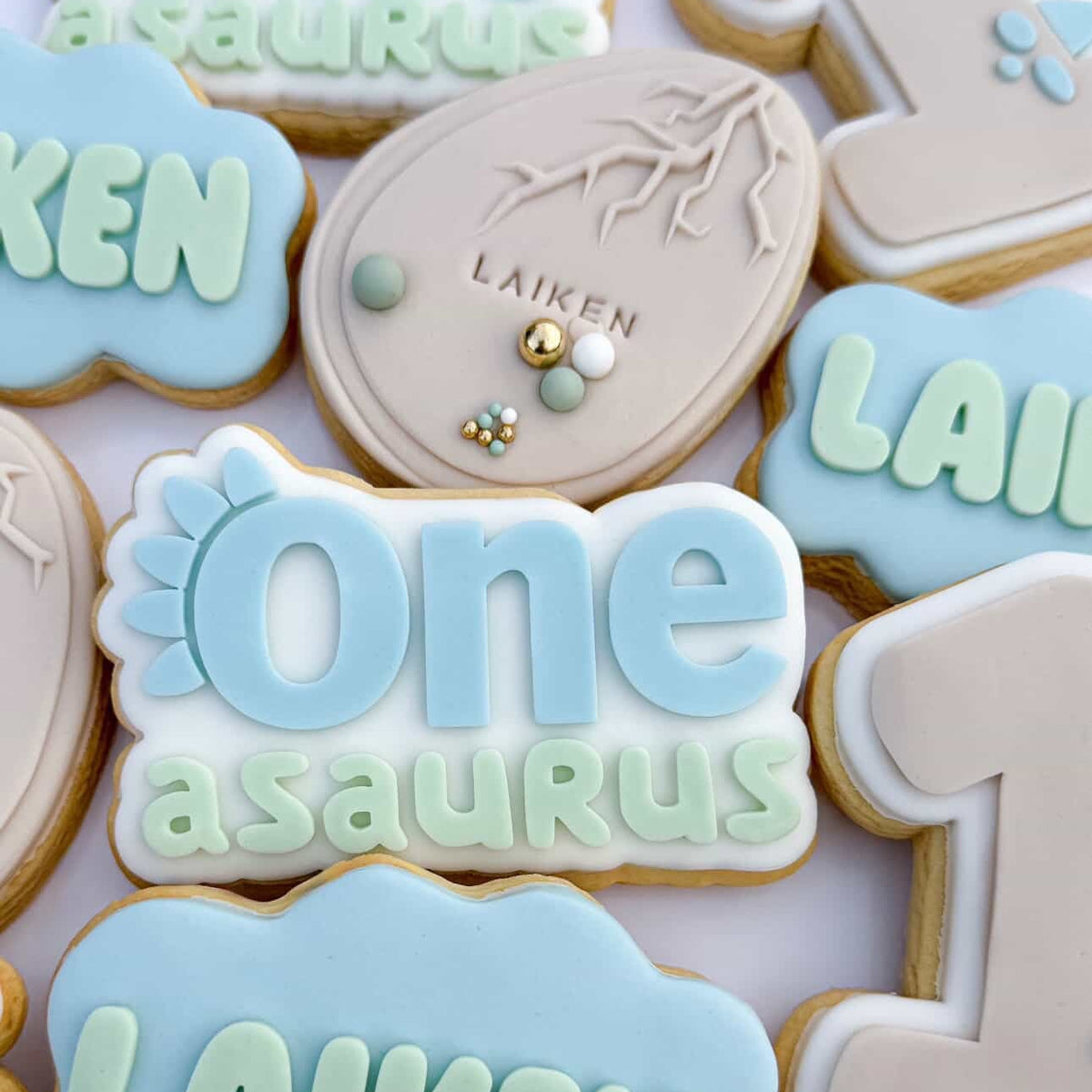 One Asaurus Cookie Stamp & Cutter