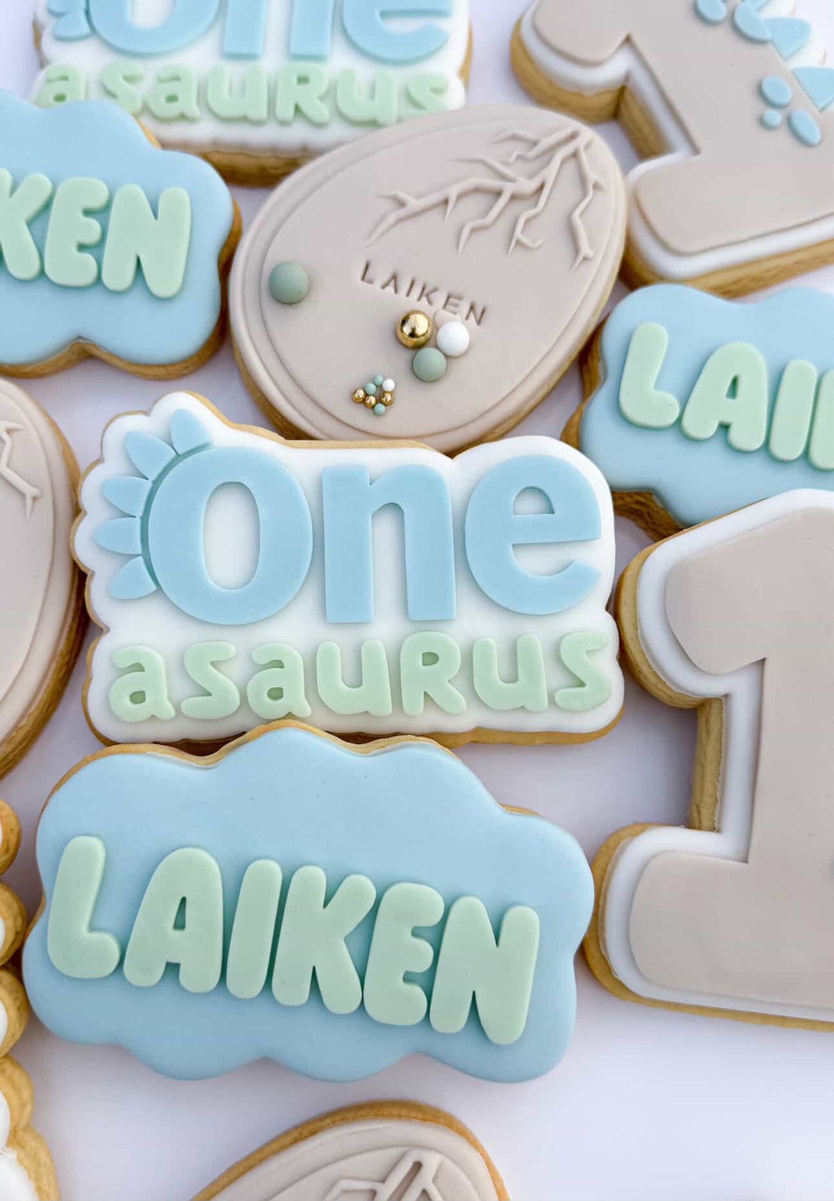 One Asaurus Cookie Stamp & Cutter