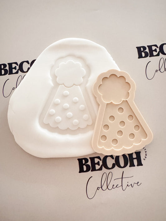 Party Hat with Polka Dots Cookie Stamp & Cutter