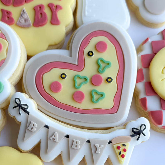 Pizza Heart Cookie Stamp and Cutter