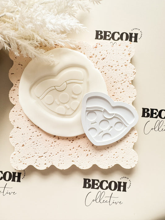 Pizza Heart Cookie Stamp & Cutter