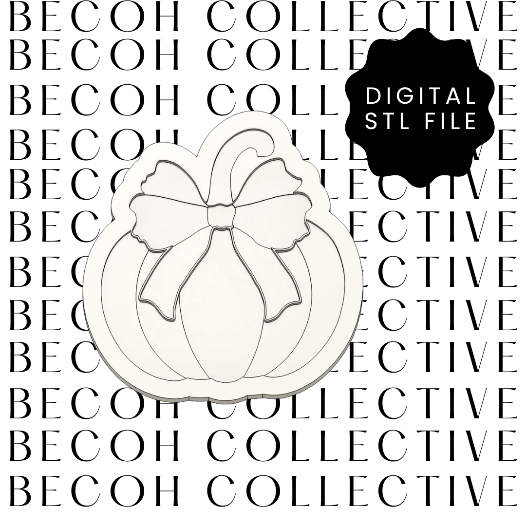 Pumpkin with Bow Cookie Stamp & Cutter