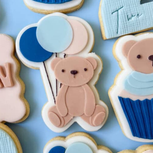 Teddy Bear sitting with Balloons Cookie Stamp & Cutter