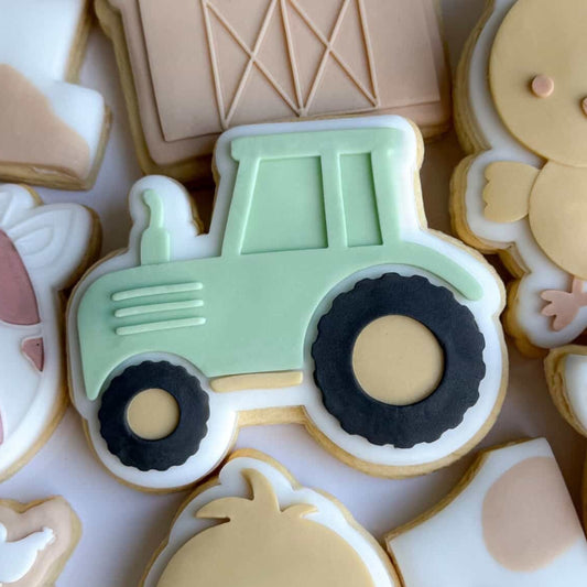 Farm Tractor Cookie Stamp & Cutter