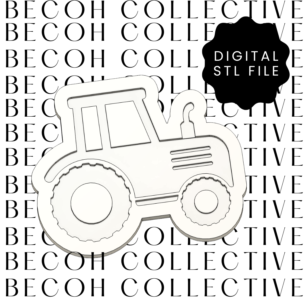 Farm Tractor Cookie Stamp & Cutter